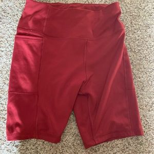 athletic works maroon biker shorts